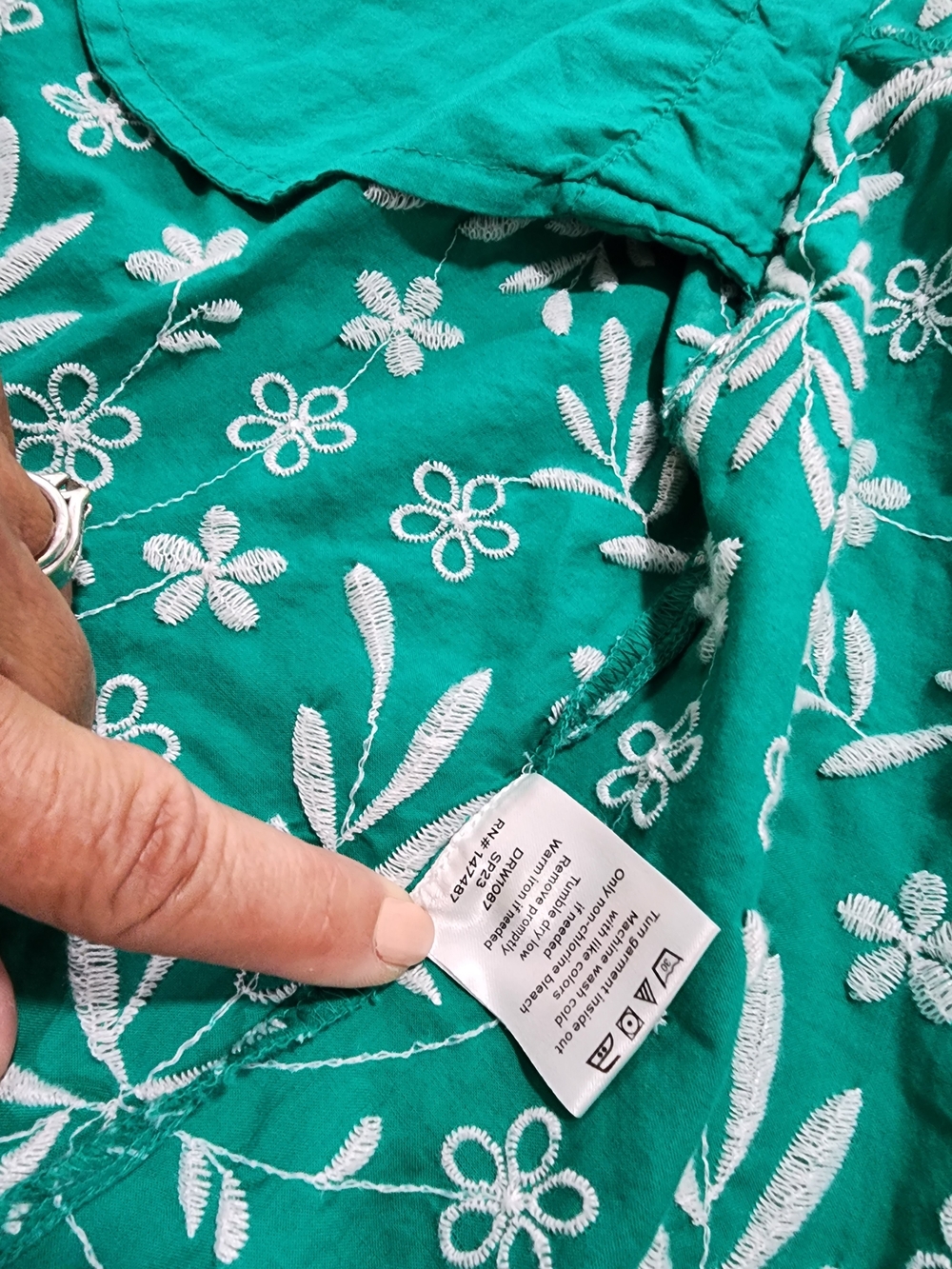 Draper James Green Floral On Or Off Shouldee Ruffle-Sleeve Sundress Ladies M NWT - Picture 6 of 10